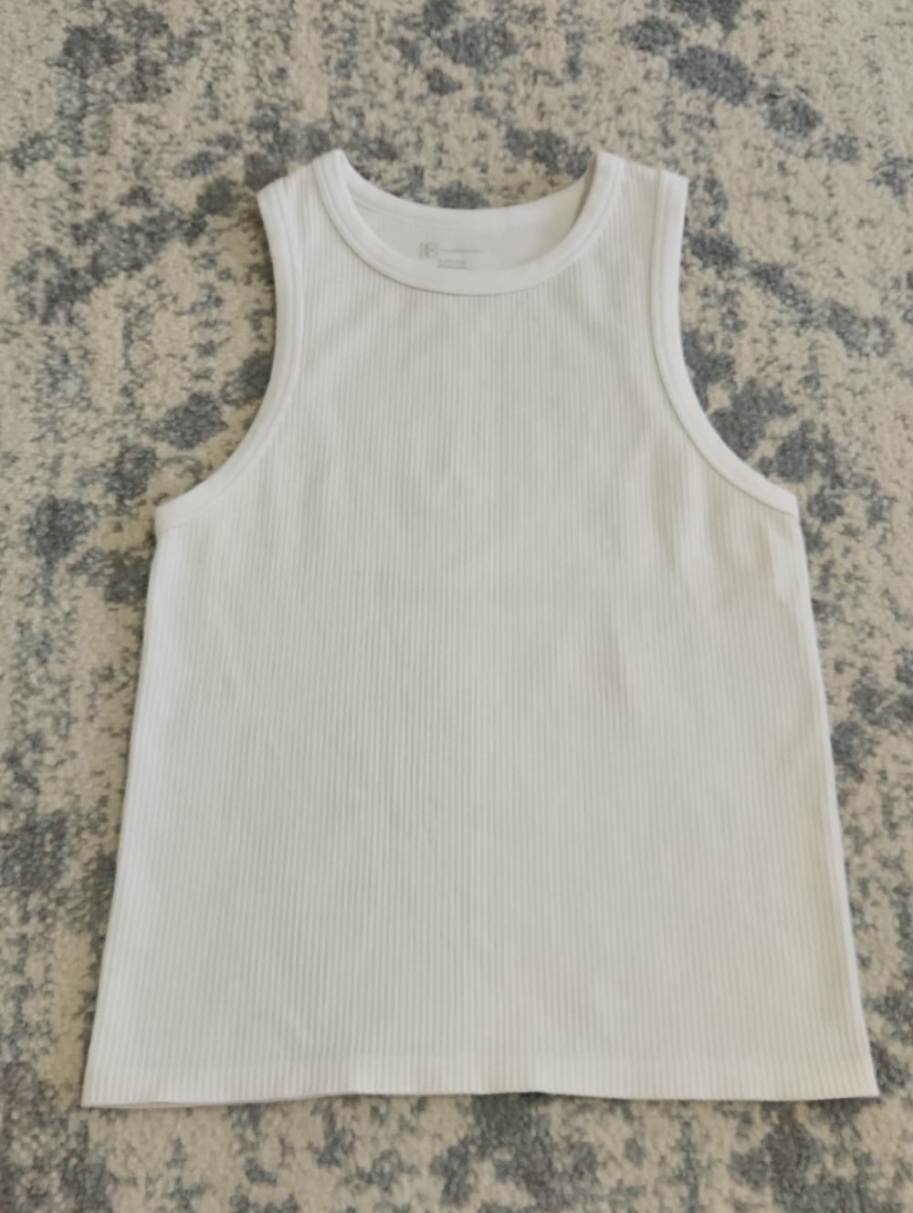Kids White Ribbed Tank Top - Classic Sleeveless Shirt